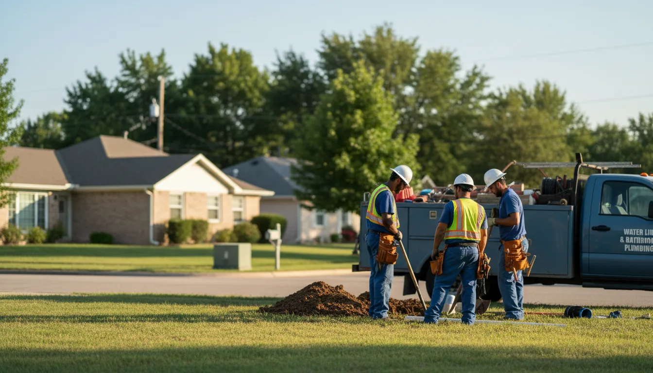 Residential water line and bathroom plumbing service in Loving, TX